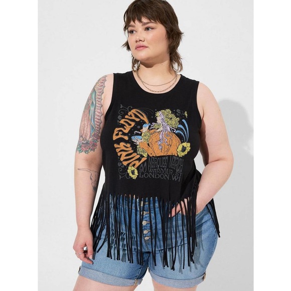 torrid Tops - NWT Torrid Pink Floyd Classic Cotton Fringe Tank Sleeveless Plus Size: 6X (30)